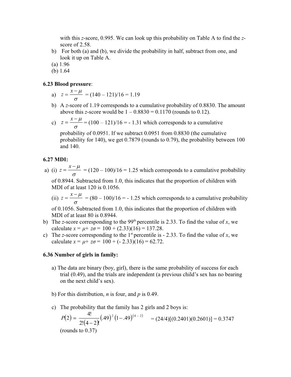 Solutions - Probability Distributions