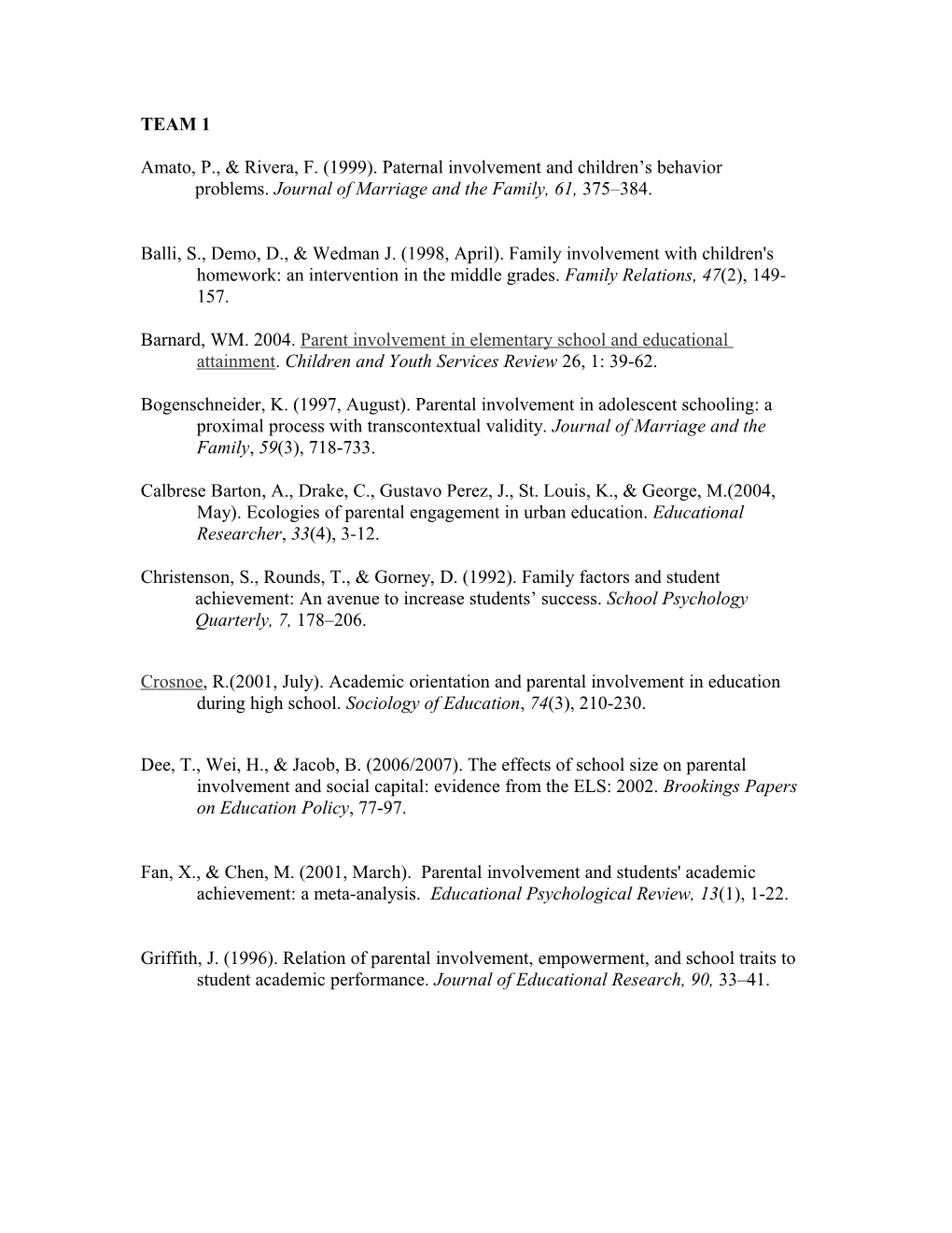 Amato, P., & Rivera, F. (1999). Paternal Involvement and Children S Behavior