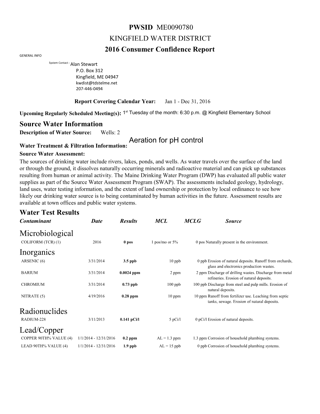 2016 Consumer Confidence Report