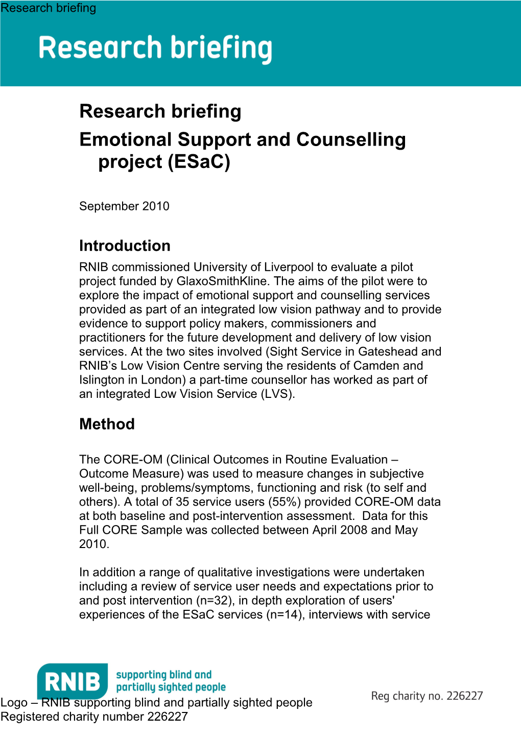 Emotional Support and Counselling