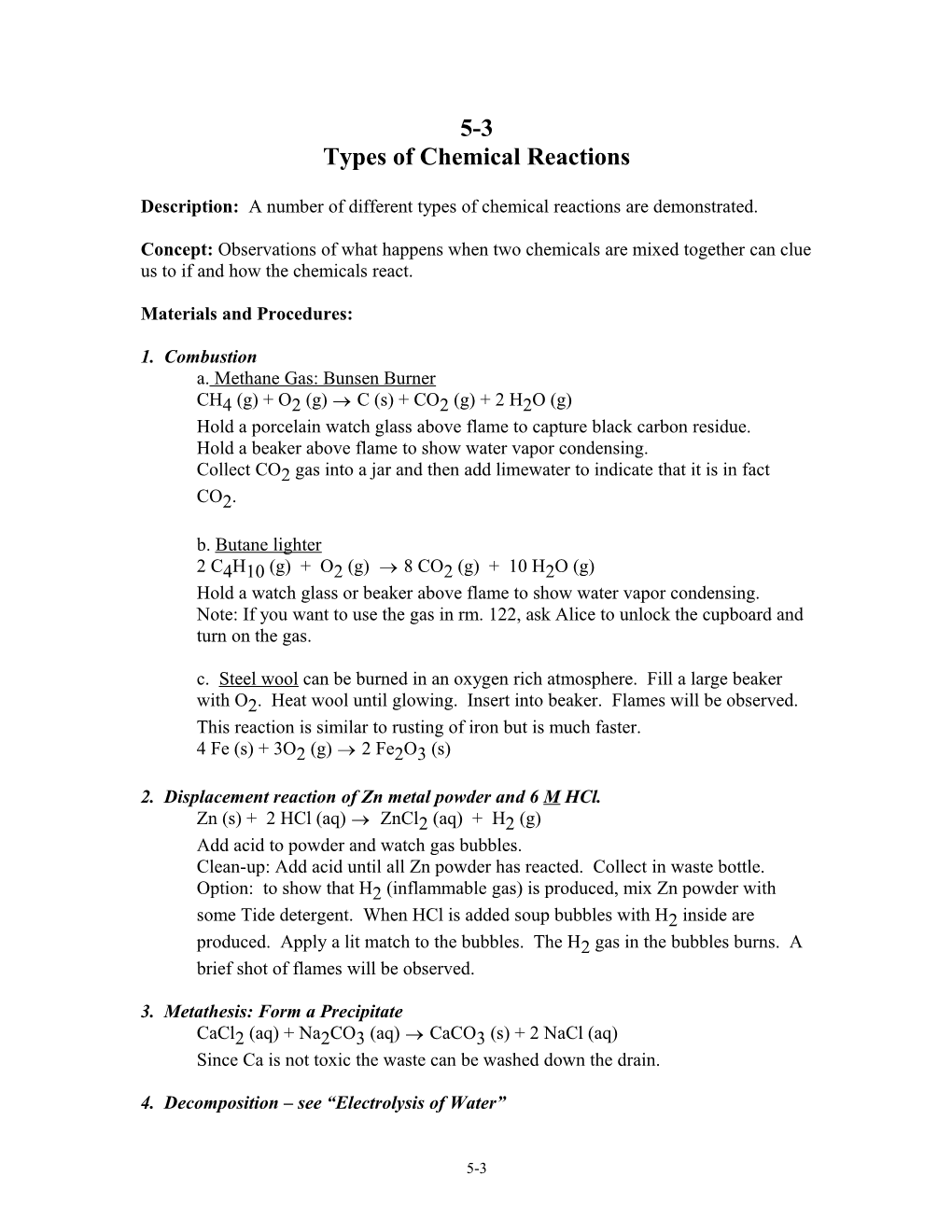 Types of Chemical Reactions s4