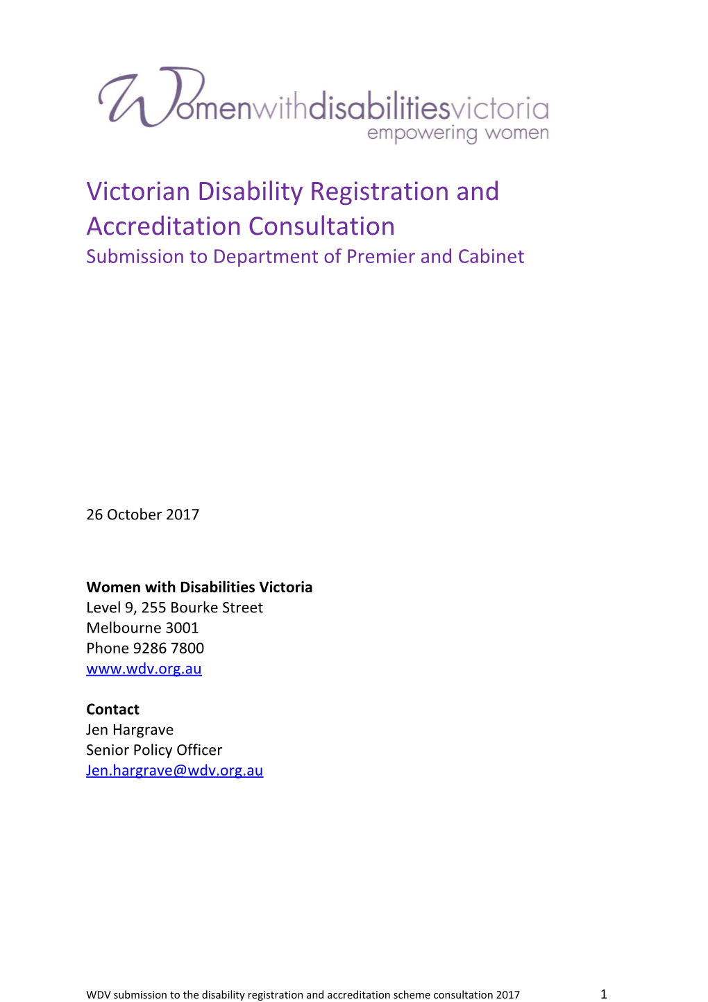 Victorian Disability Registration and Accreditation Consultation