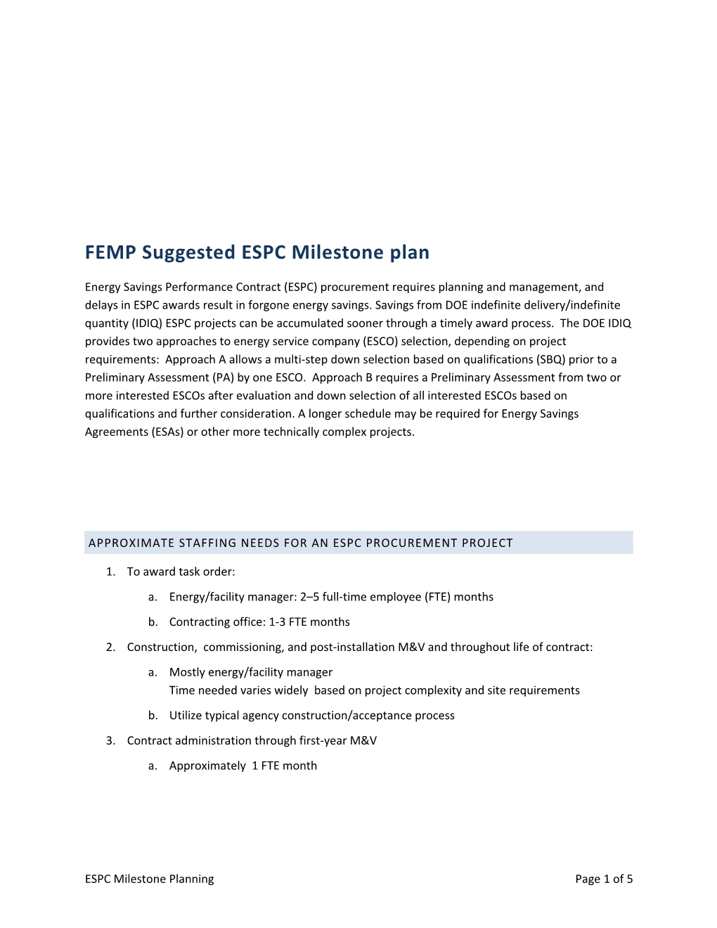 FEMP Suggested Milestone Plan s1