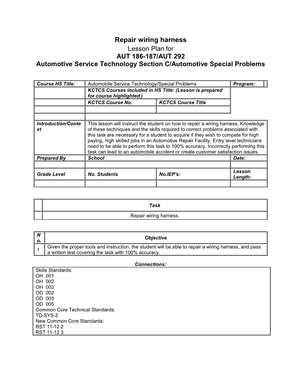 Automotive Service Technology Section C/Automotive Special Problems