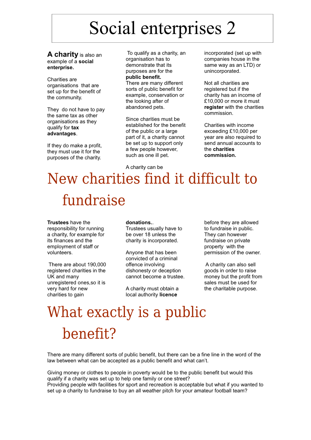 A Charity Is Also an Example of a Social Enterprise