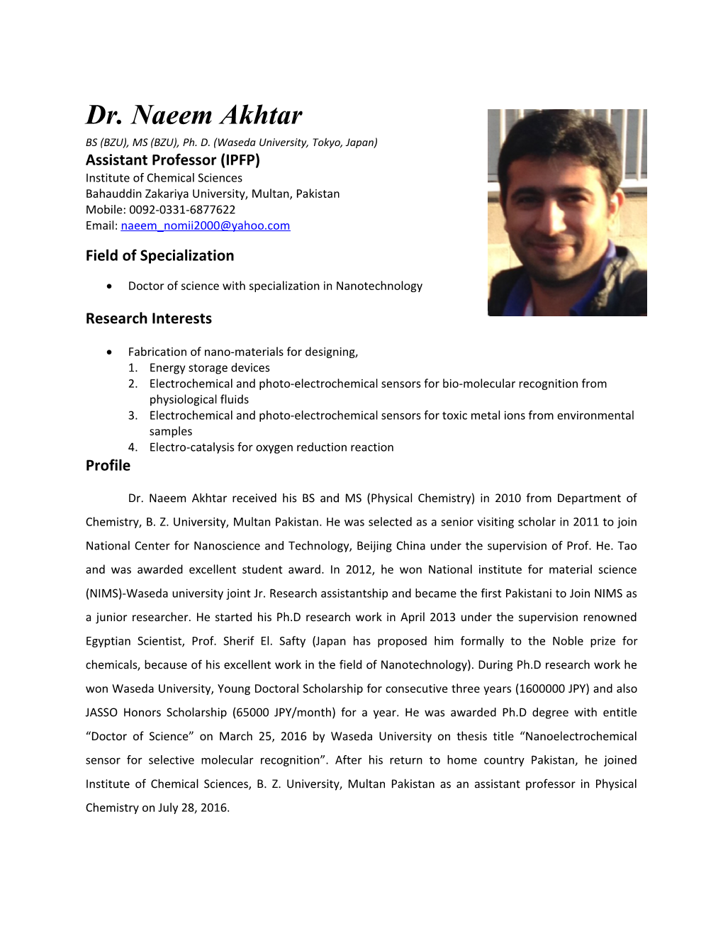 Dr. Naeem Akhtar