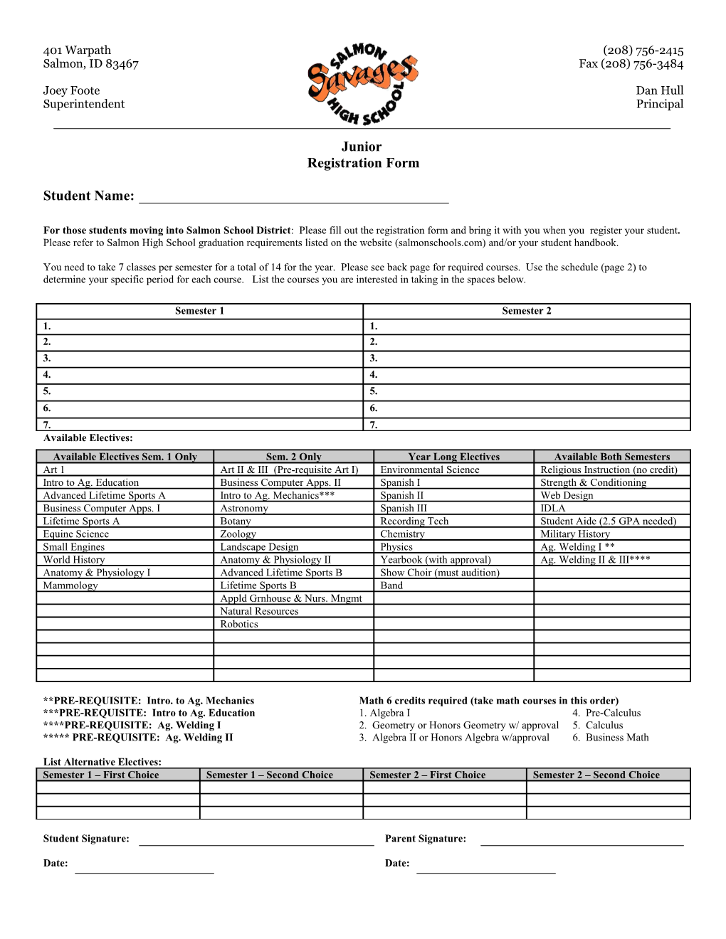 Registration Form s23