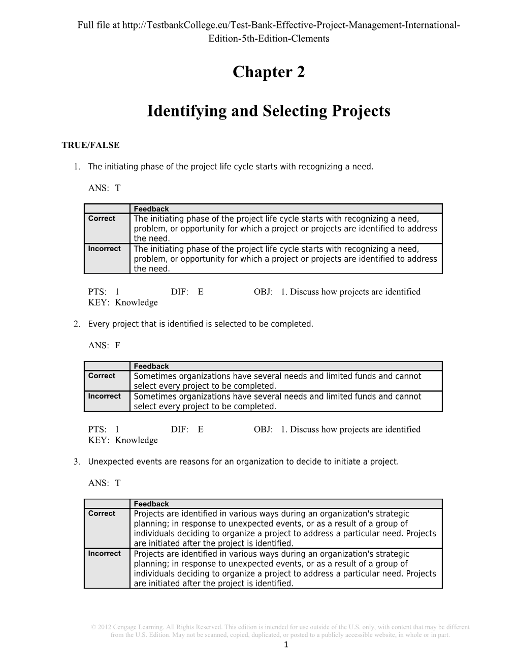 Identifying and Selecting Projects
