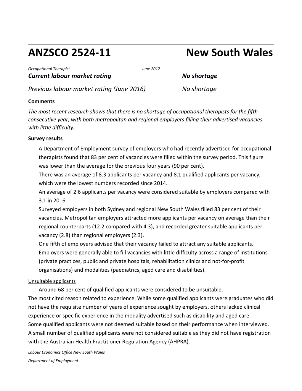 Occupational Therapist New South Wales