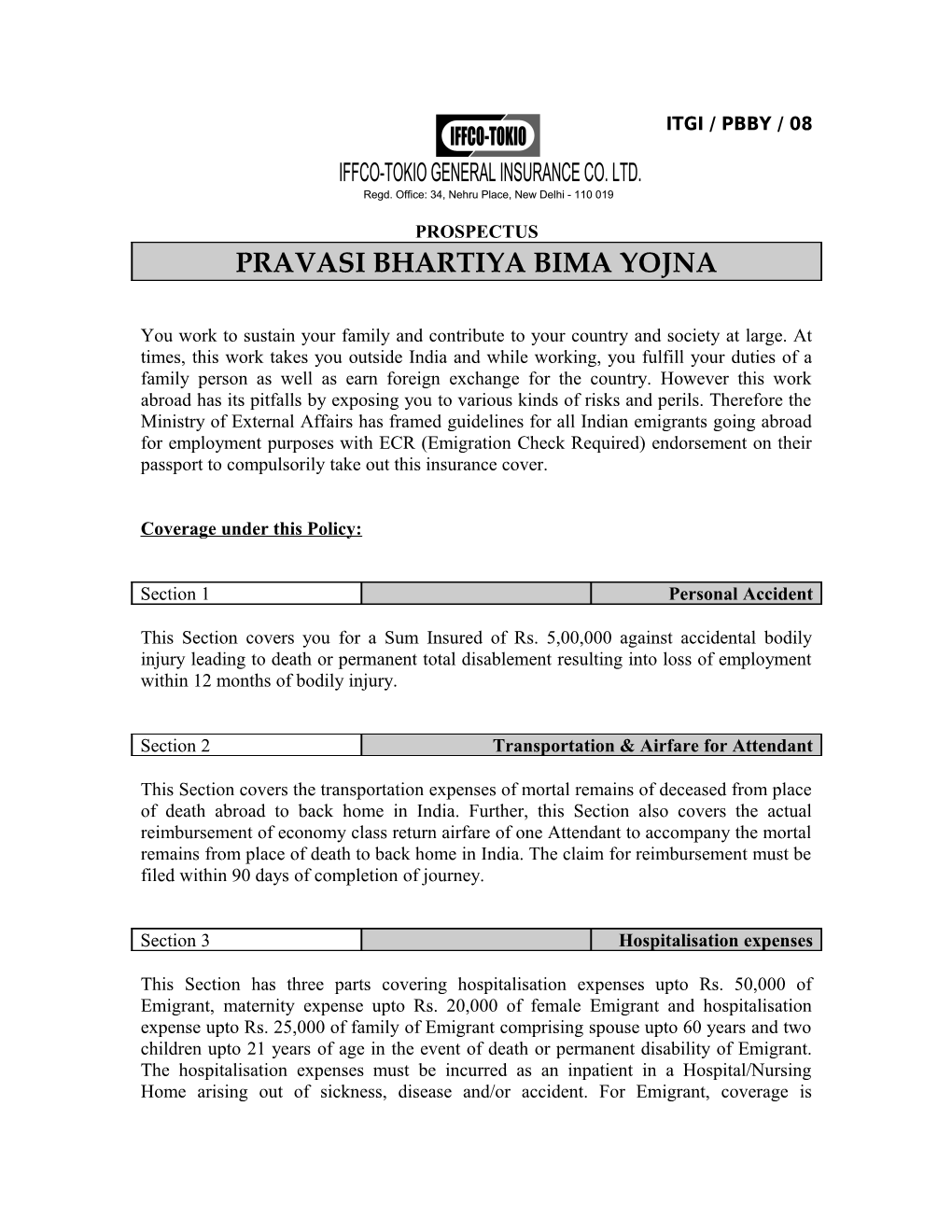 Pravasi Bhartiya Bima Yojna