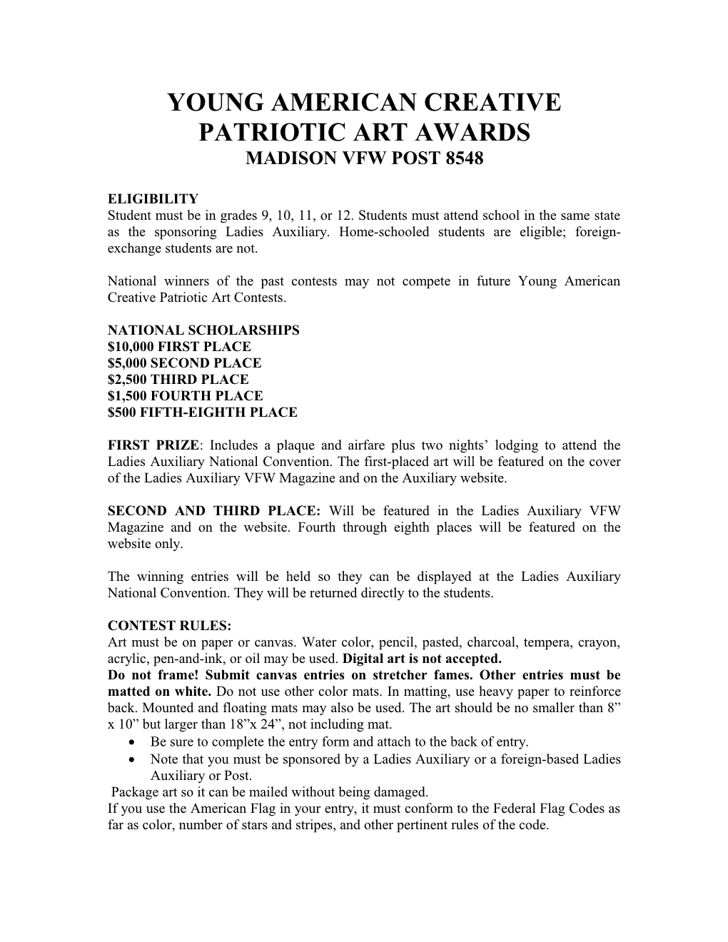 Young American Creative Patriotic Art Awards