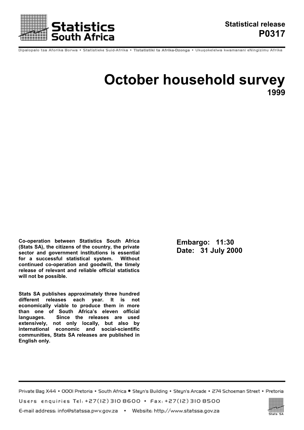 October Household Survey