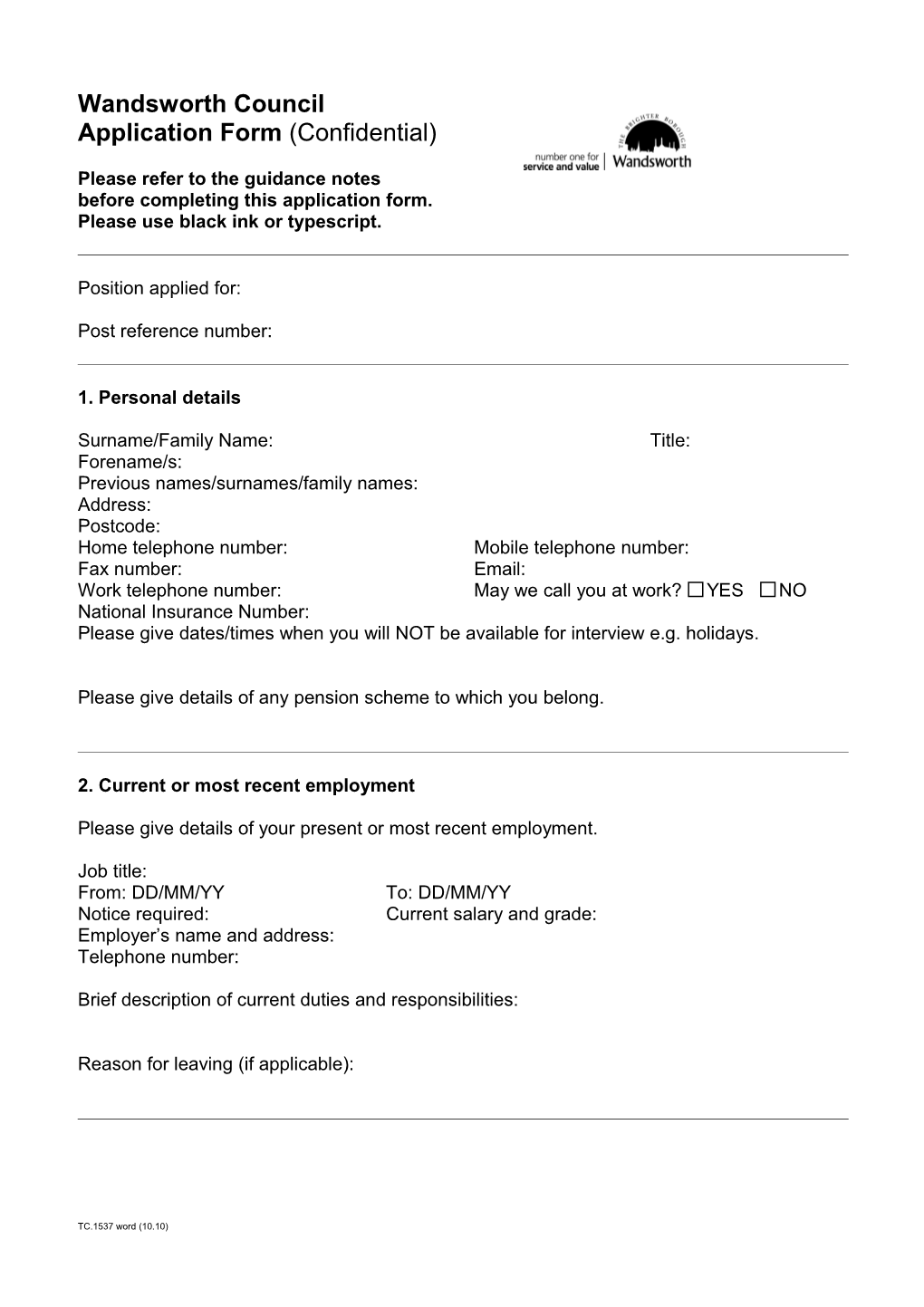 Application Form (Confidential) s1