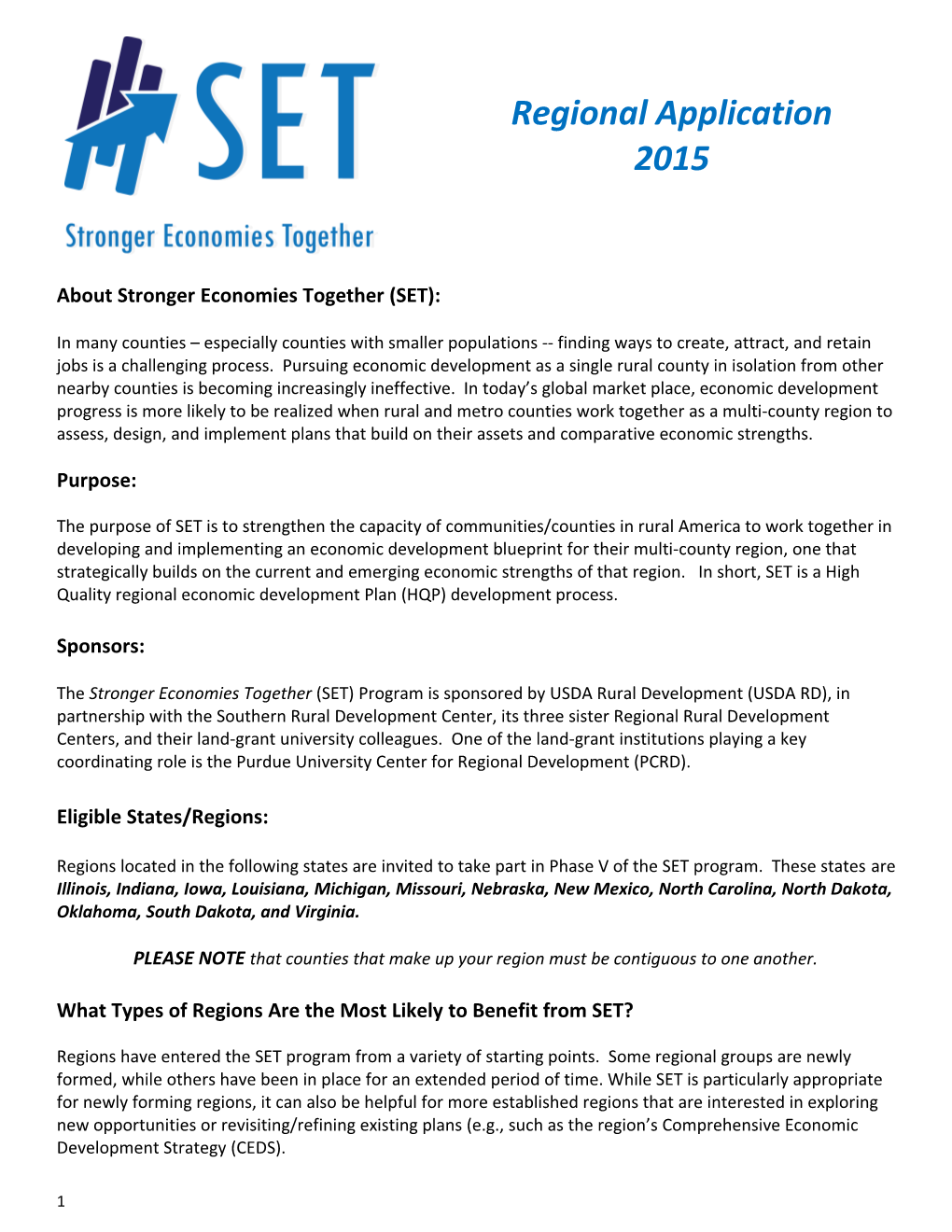 About Stronger Economies Together (SET)