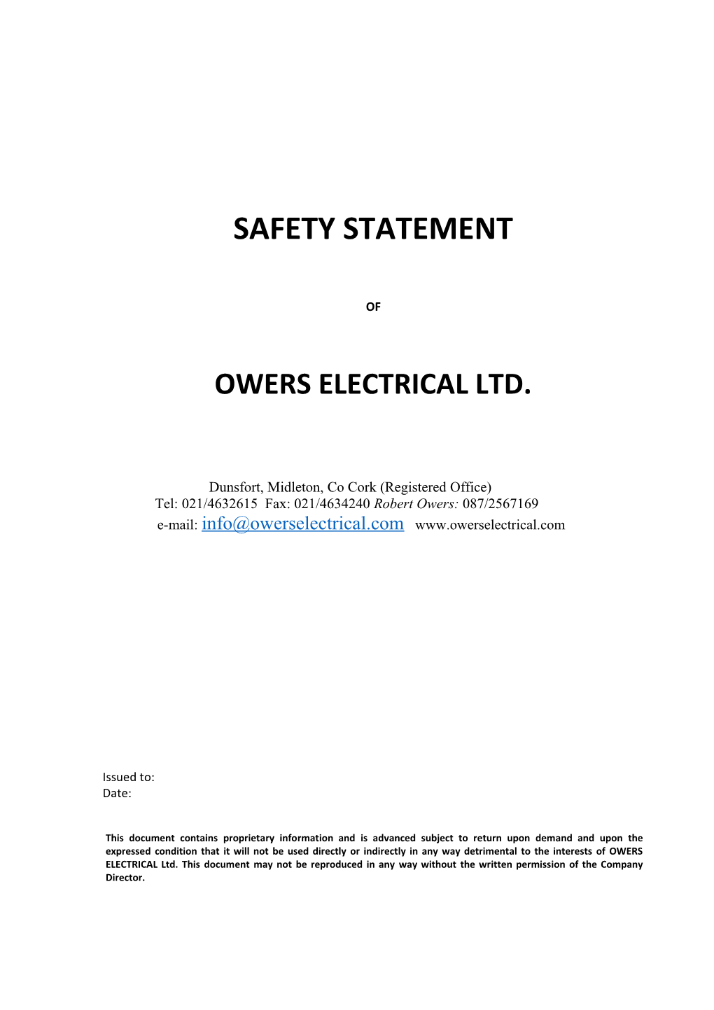 Microsoft Word - Harrington Electrical Services Ltd Safety Statement '09