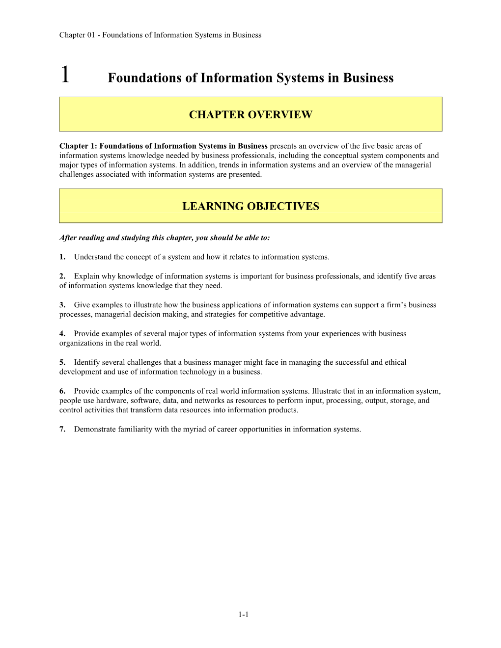 Chapter 01 - Foundations of Information Systems in Business