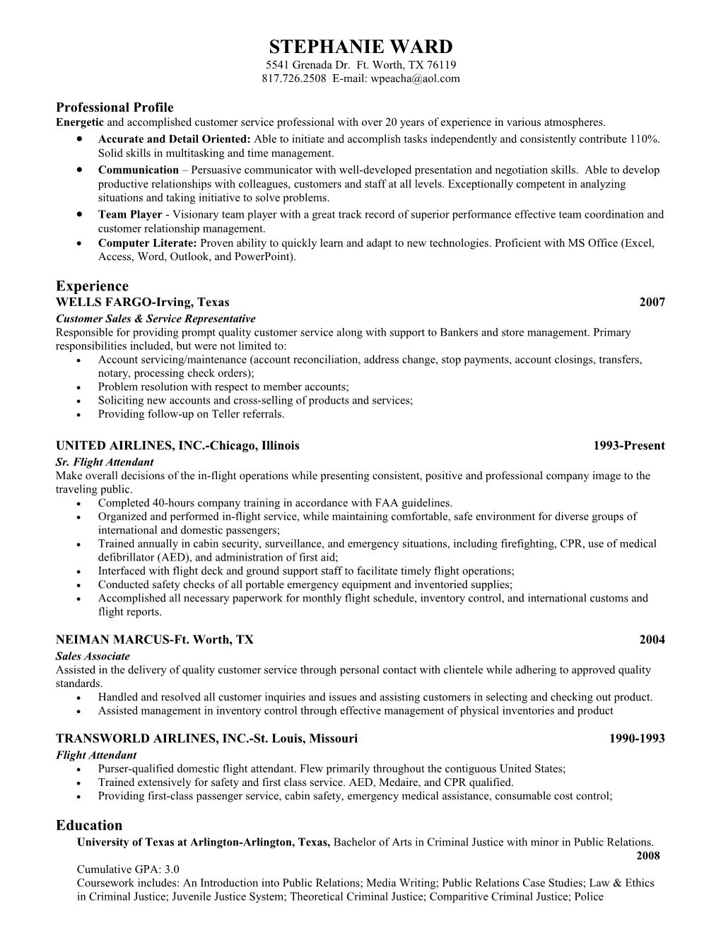 Stephanie Ward - Resume