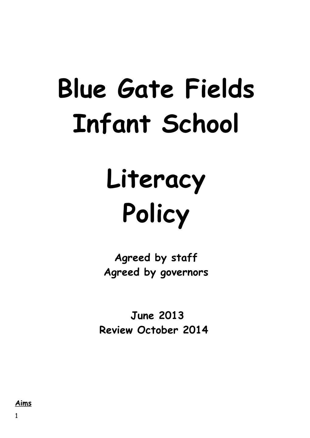 Blue Gate Fields Infant School