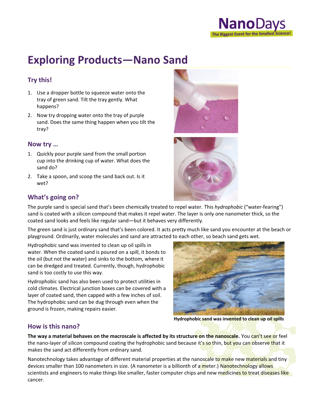 Exploring Products Nano Sand
