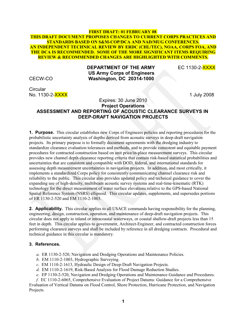 Dredge Clearance Survey Tolerances