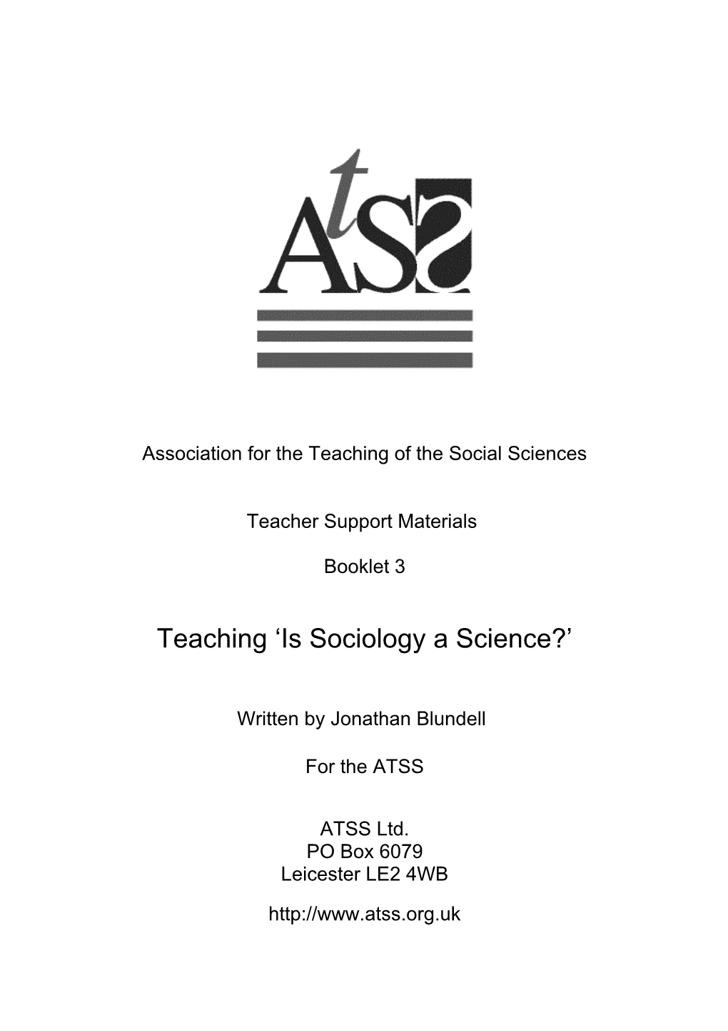 Association for the Teaching of the Social Sciences s1