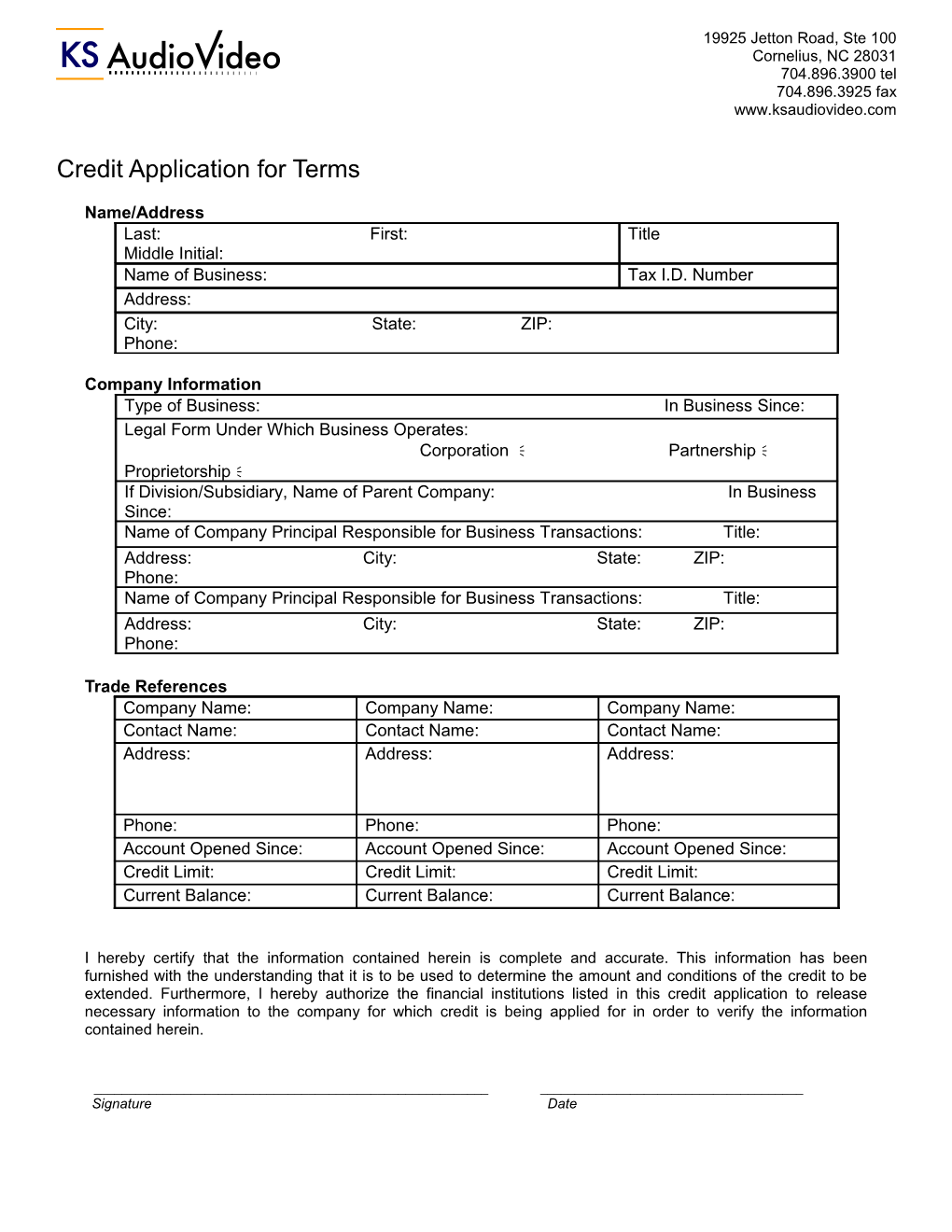 Credit Card Authorization Form s6