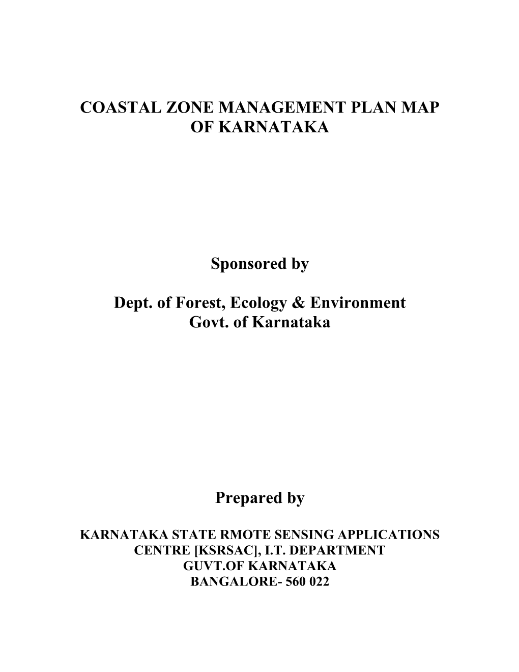 Coastal Zone Management Plan Map