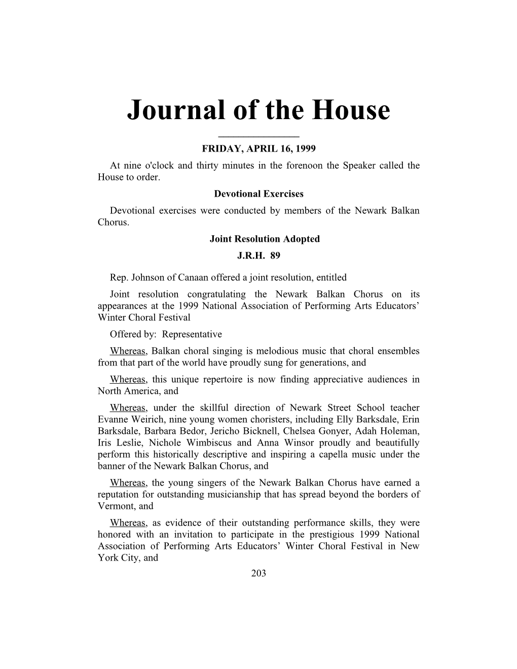 Journal of the House s4