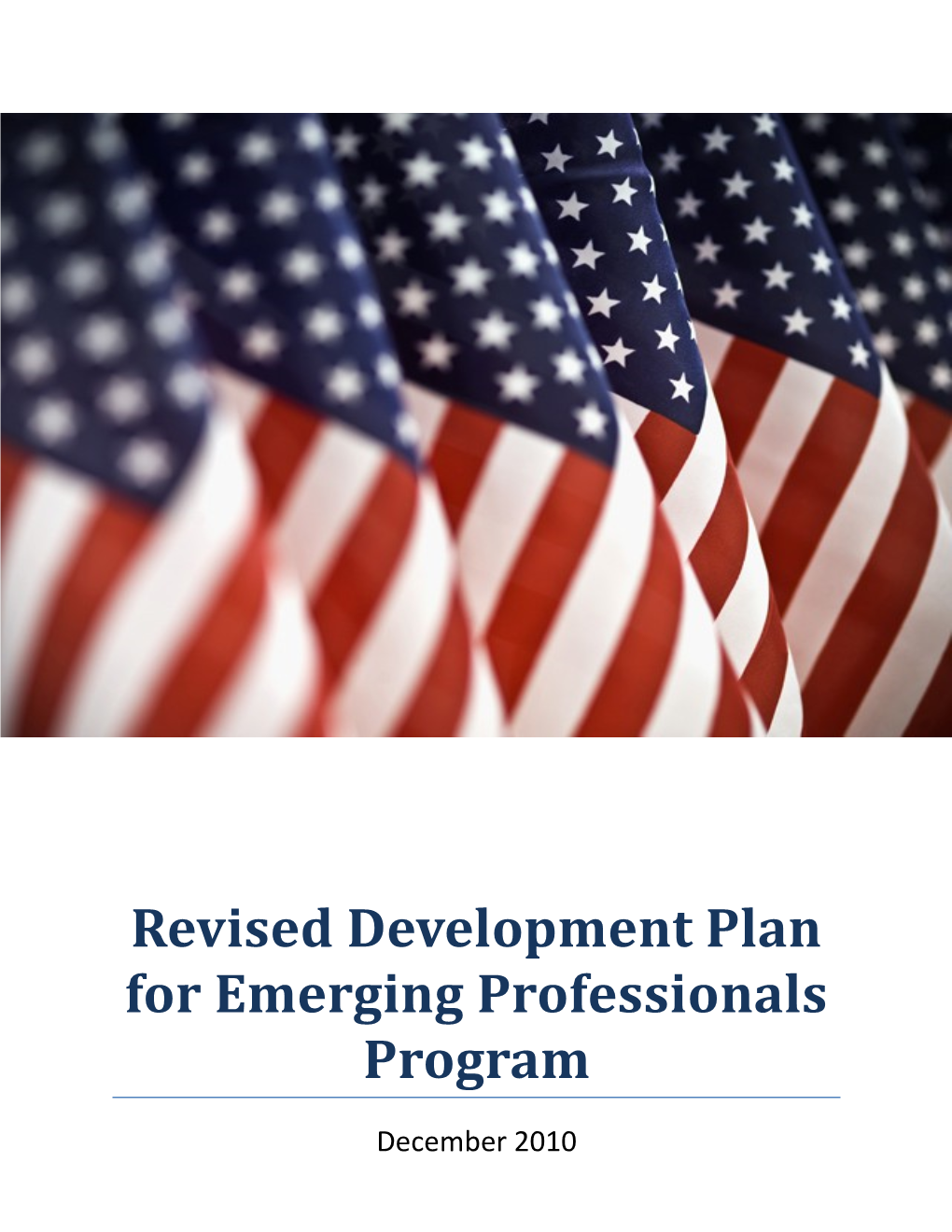 Revised Development Plan for Emerging Professionals Program
