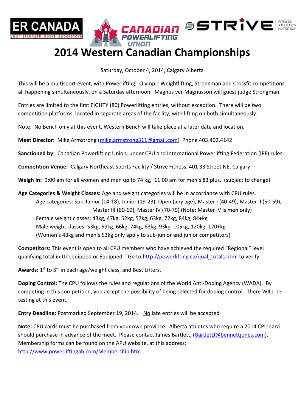 2014 Western Canadian Championships