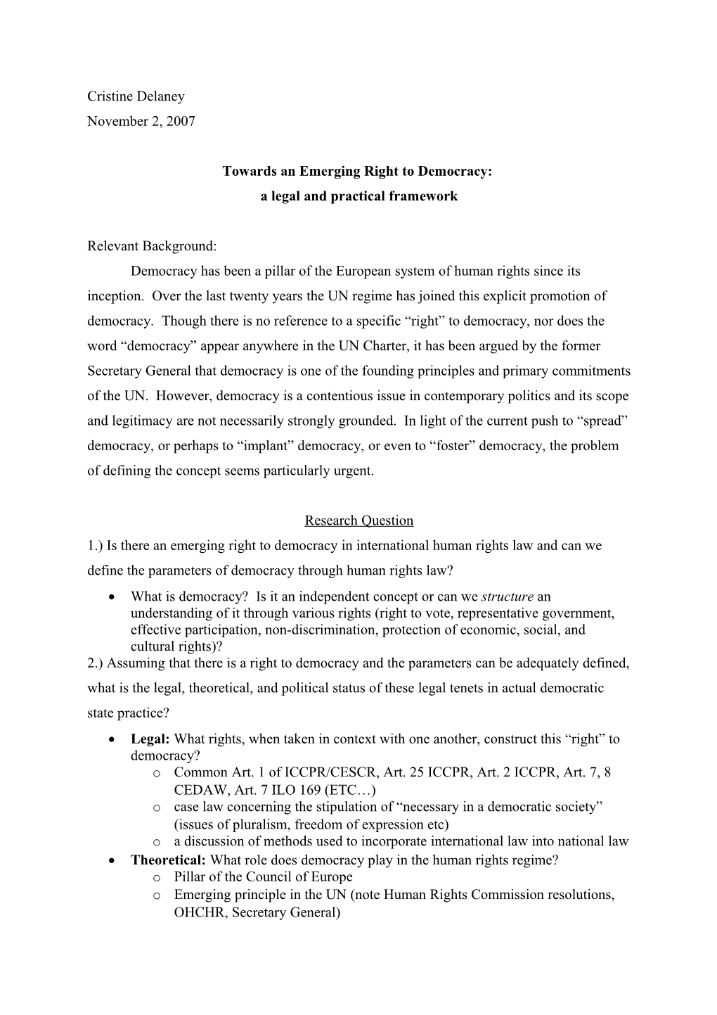 Towards an Emerging Right to Democracy