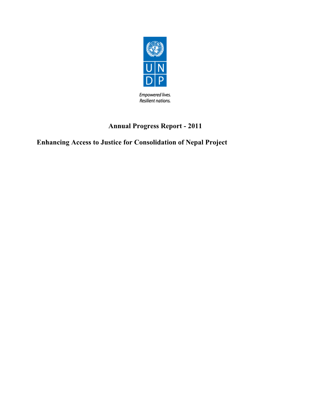 Annual Progress Report - 2011