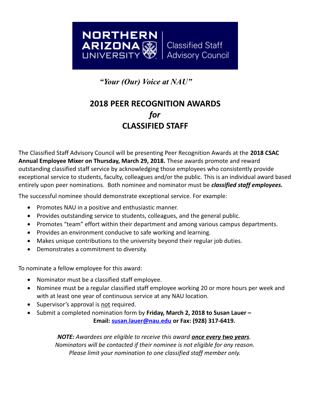 2018 Peer Recognition Awards