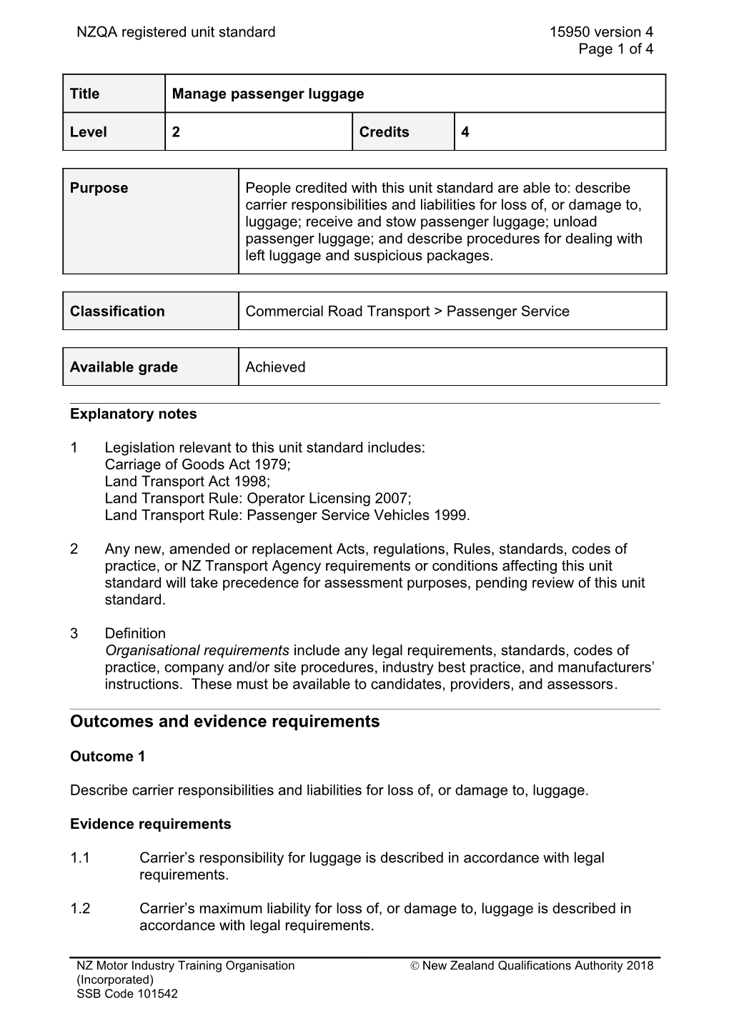 15950 Manage Passenger Luggage