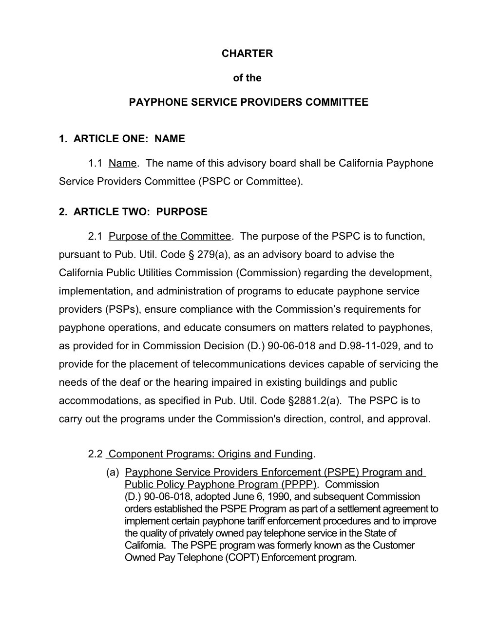 Payphone Service Providers Committee