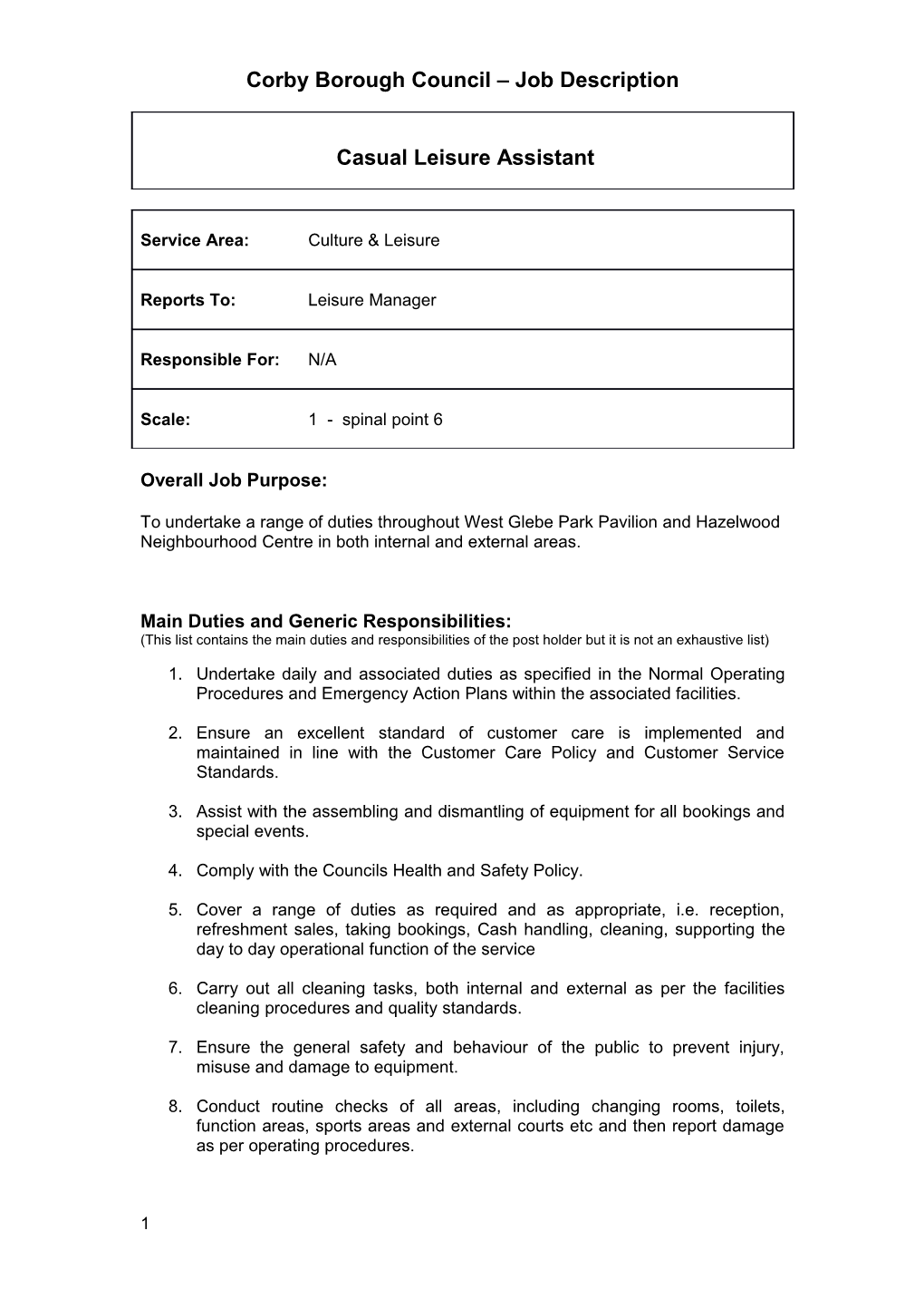 Corby Borough Council Job Description s4
