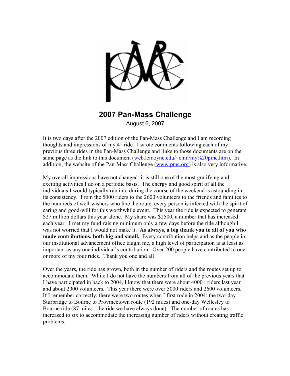 2007 Pan-Mass Challenge