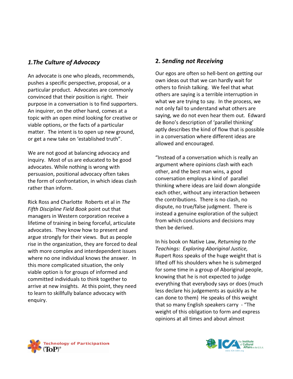 1.The Culture of Advocacy