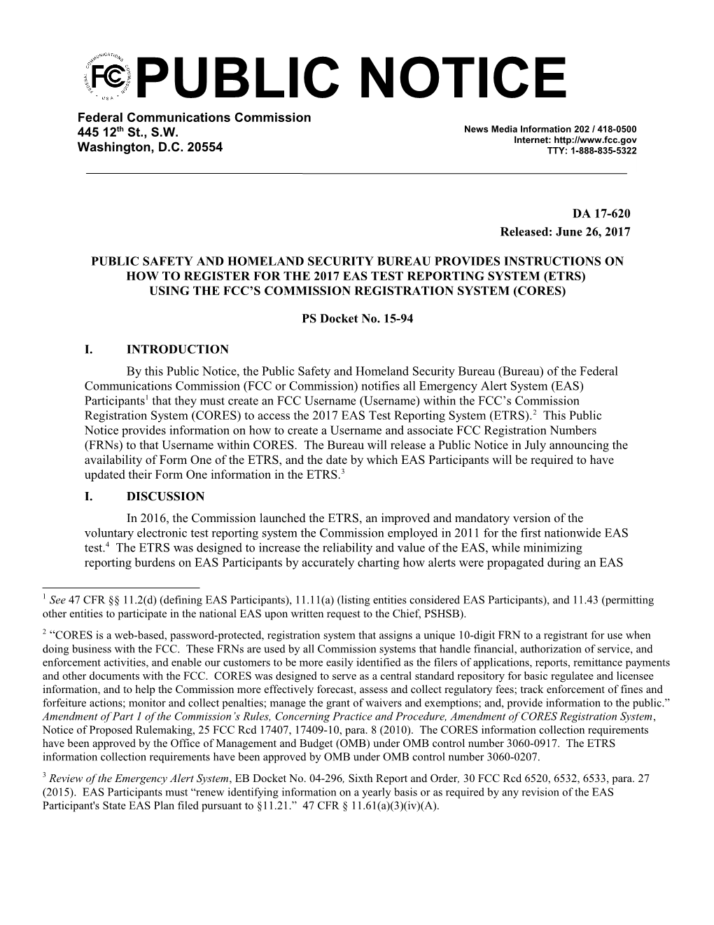 Using the Fcc S Commission Registration System (Cores)