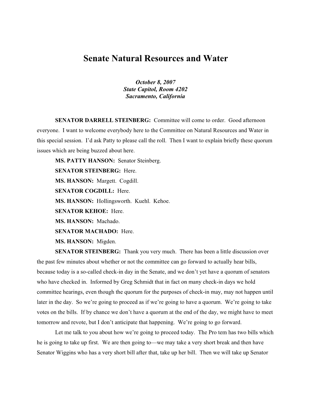 Senate Natural Resources and Water s1