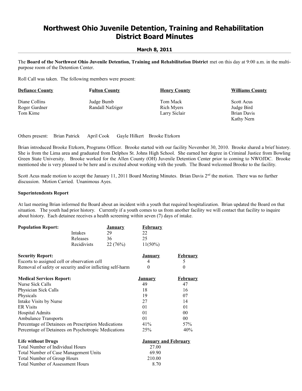 Northwest Ohio Juvenile Detention, Training and Rehabilitation