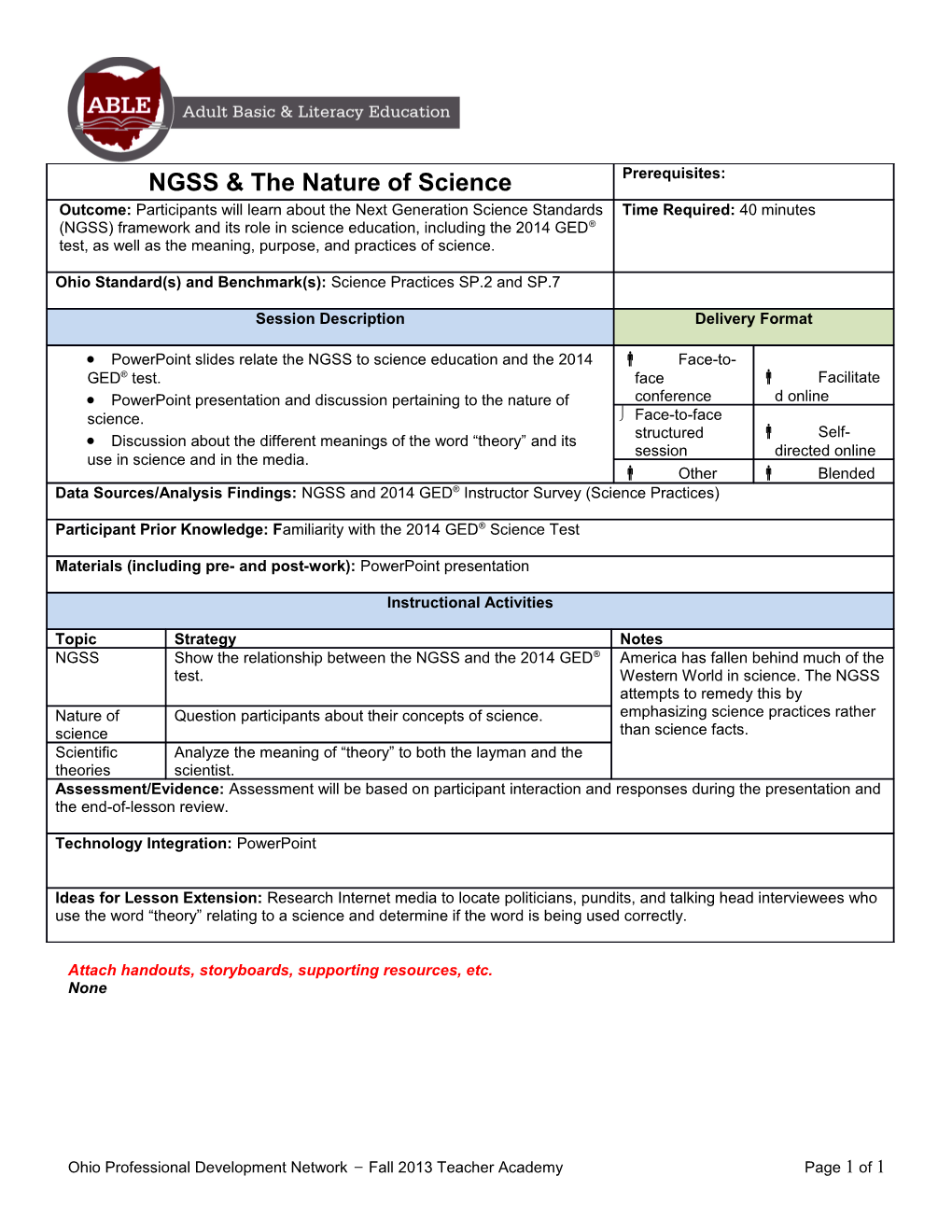 NGSS & the Nature of Science