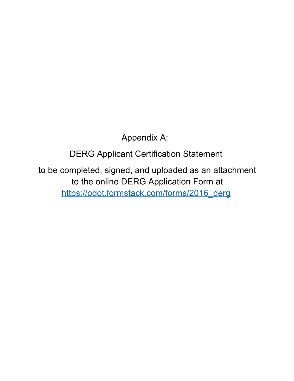DERG Applicant Certification Statement