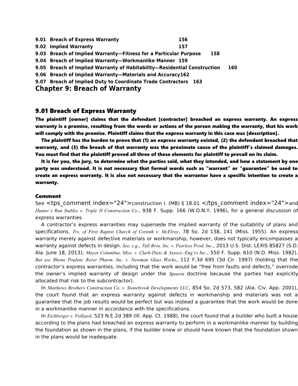 9.03Breach of Implied Warranty Fitness for a Particular Purpose158