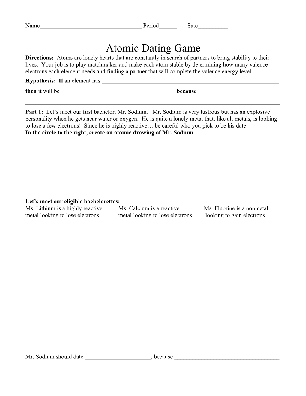 Atomic Dating Game s1