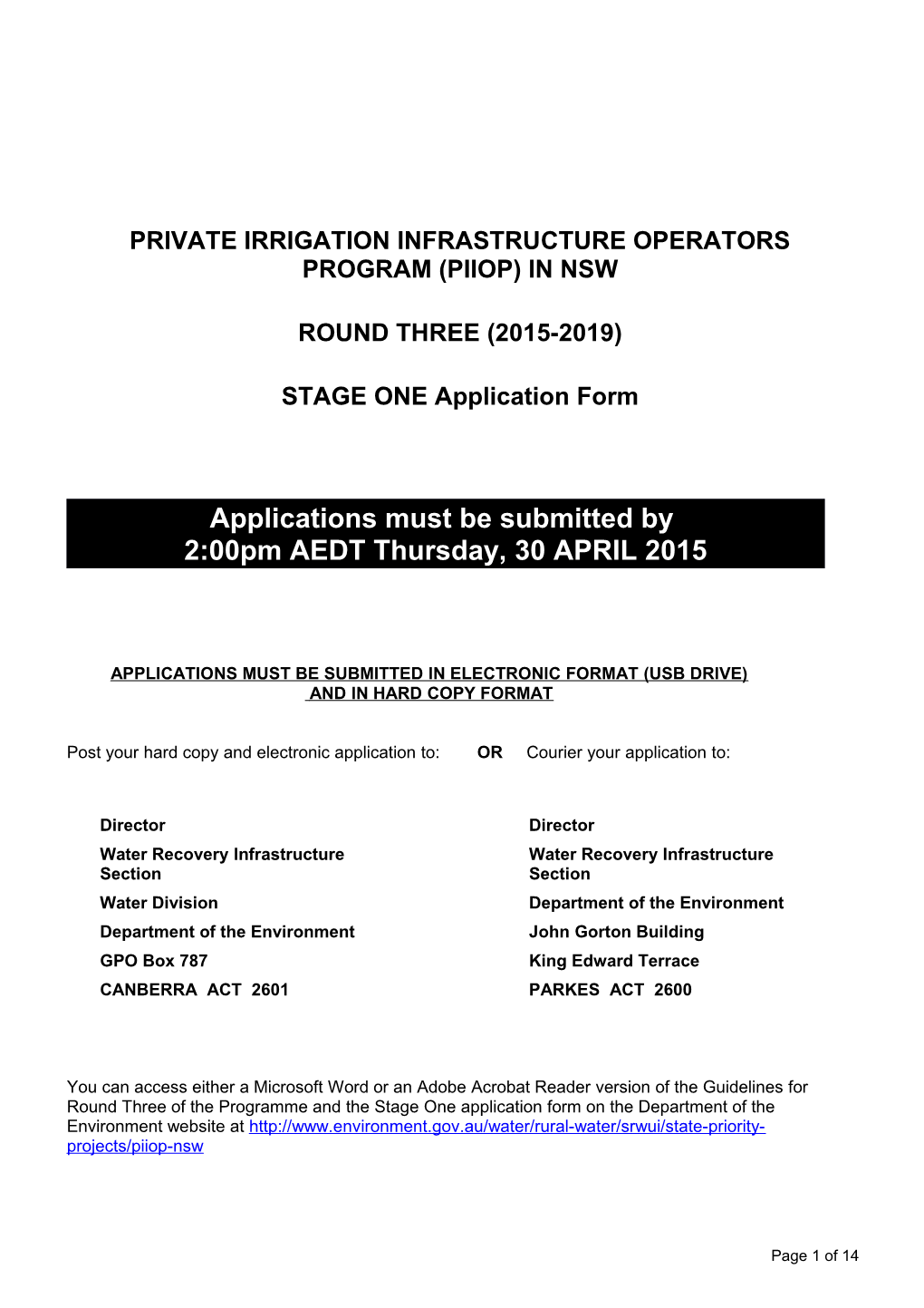 PIIOP Rd3 Application Form Stage One