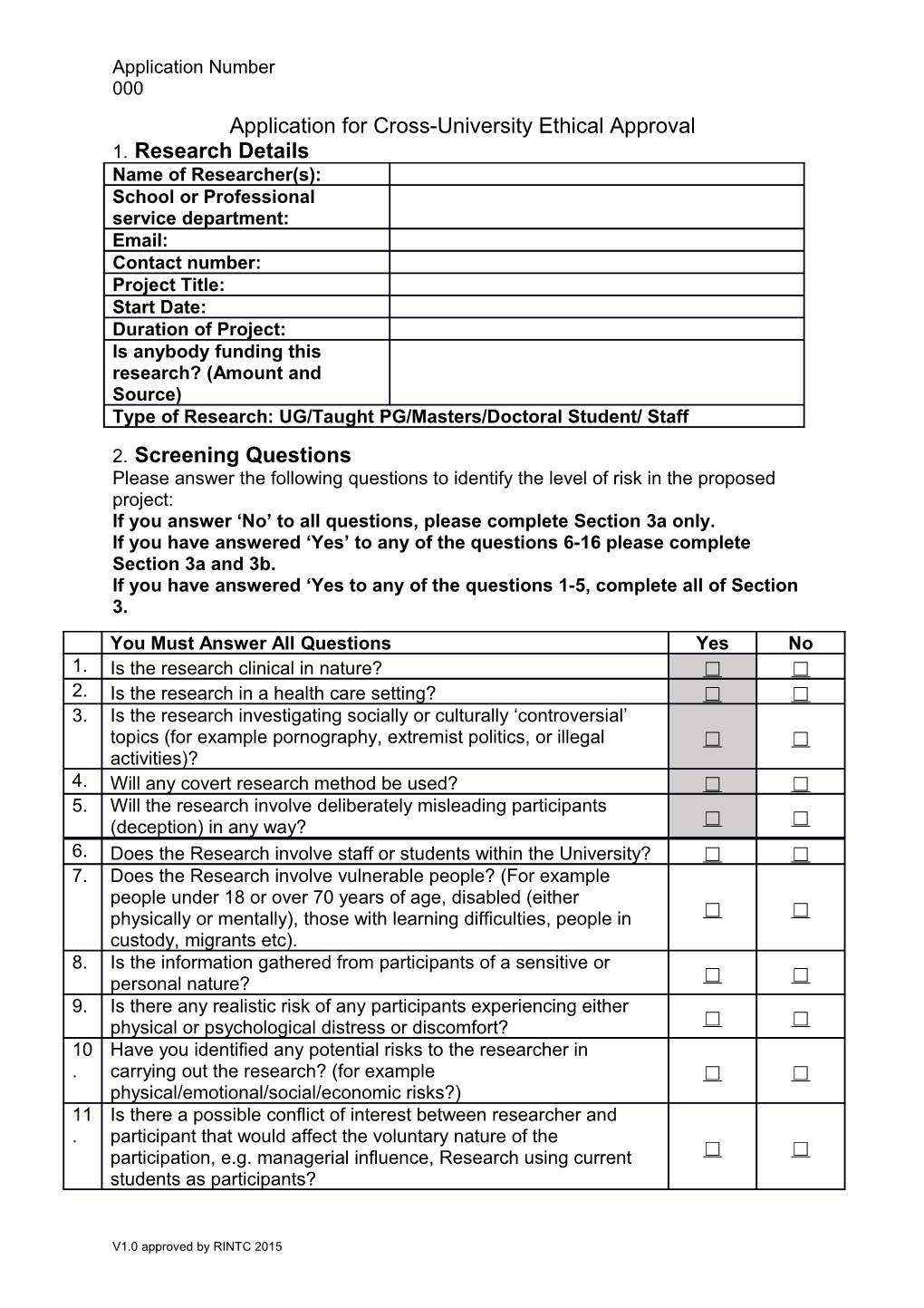 Cross University Ethical Approval Form October 2015