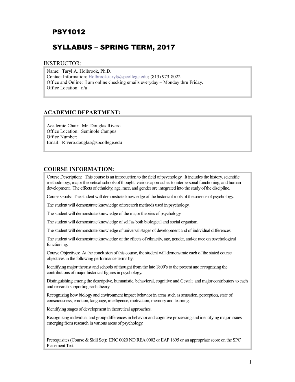 Syllabus Spring Term, 2017