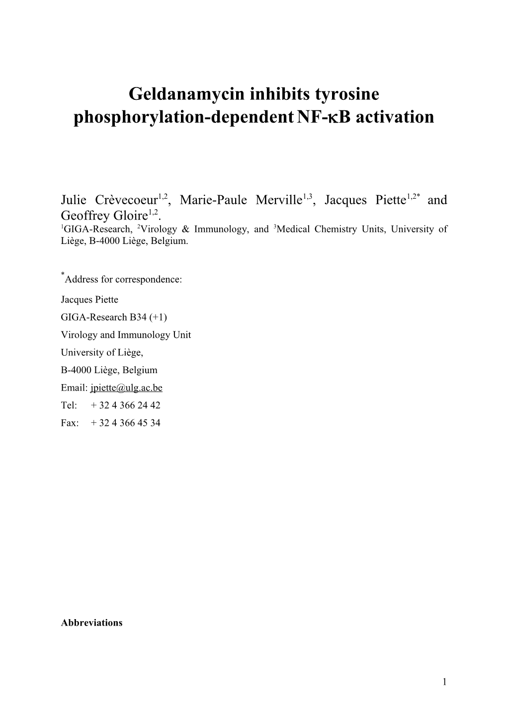 Hsp90 Activity Is Required for Tyrosine Phosphorylation-Dependent NF-Κb Activation s1