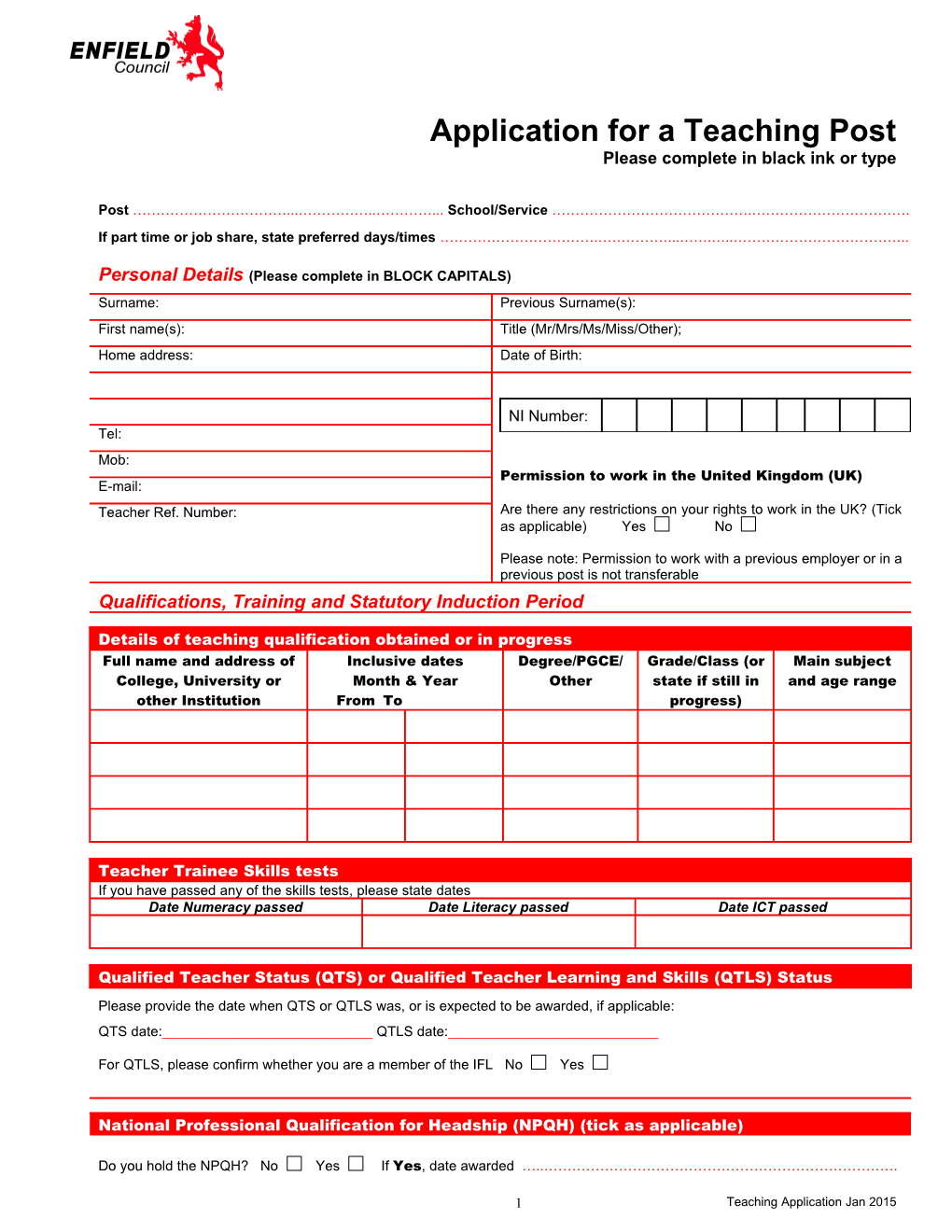 Application for the Primary Pool
